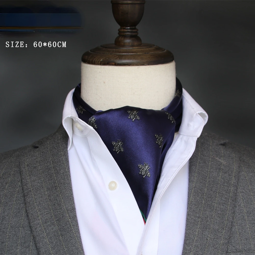 Silk Scarf Square - وشاح حريري رجالي بريطاني، منشفة صغيرة