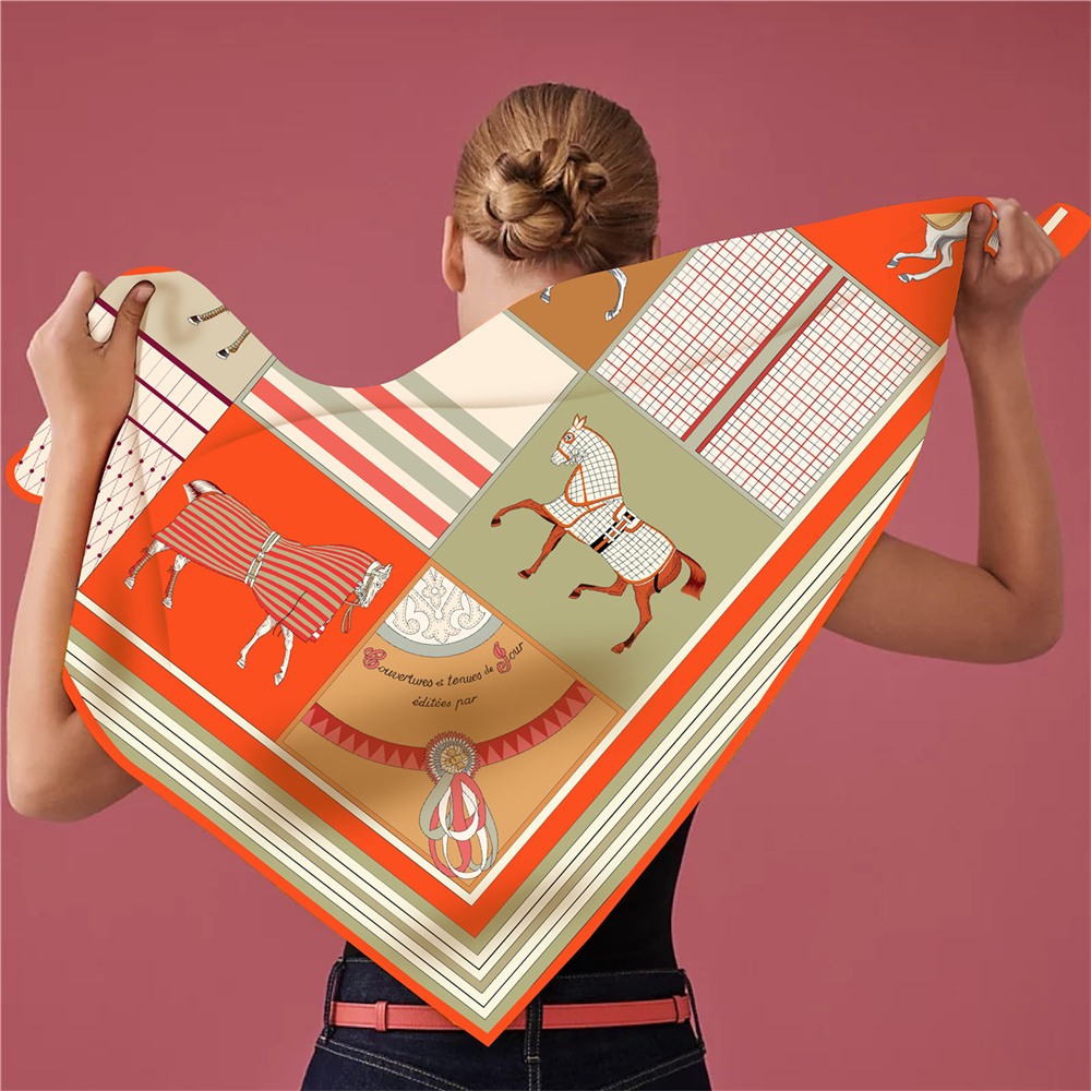 تصميم جديد، أوشحة حريرية مطبوع - مراجعة Silk Scarf Square وسعره